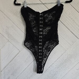 Elegant Black Lace Bodysuit
